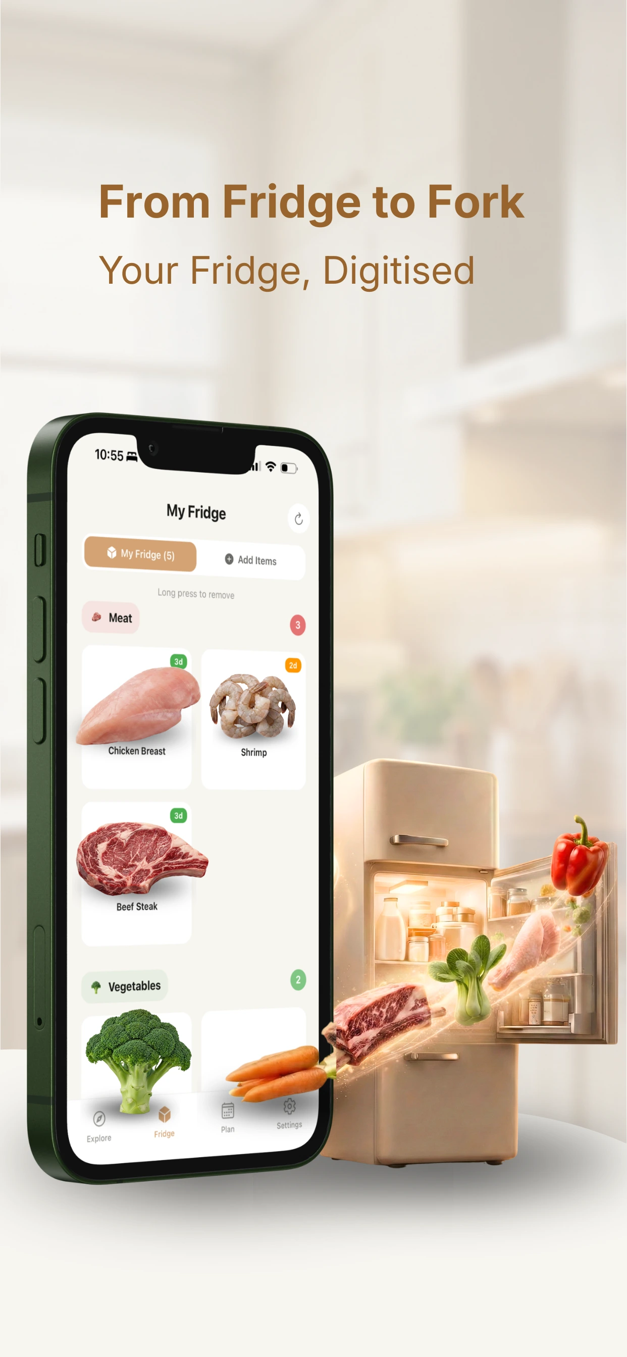 Adding fridge ingredients to MealBuddy app